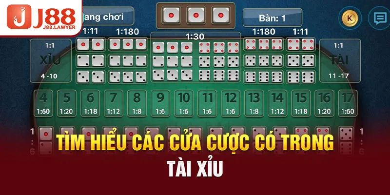 Tìm hiểu các cửa cược có trong tài xỉu